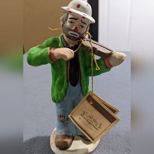 VTG Emmett Kelly‎ Jr Collection Flambro Hobo Clown Playing Violin 1984